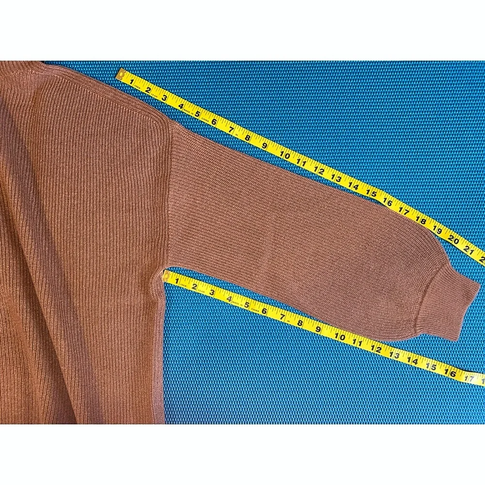 Alice + Olivia Caprice Oversized Cashmere Brown Turtleneck Sweater Top